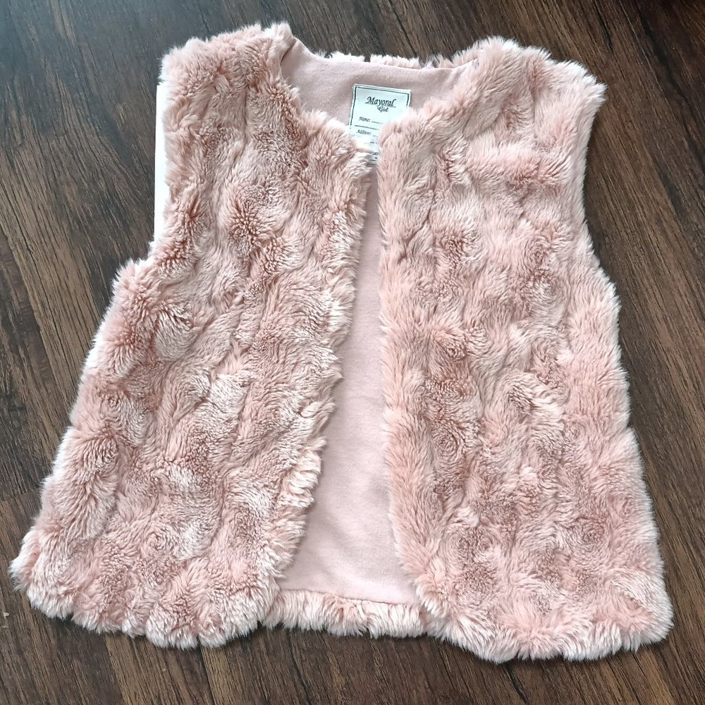 Mayoral line girls pink , flowers texture cute vest🌺 - Picture 1 of 5